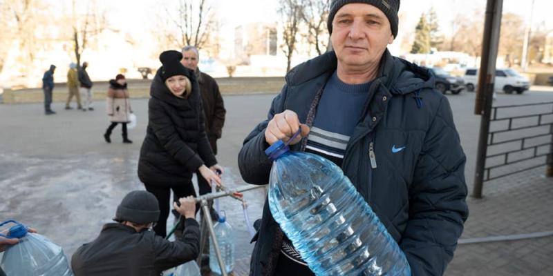 Water being distributed in Ukraine